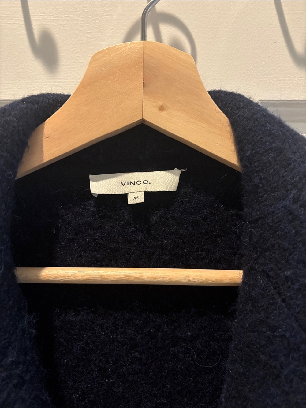 Vince, Classic Navy Women's Sweater Coat - Picture 3 of 10